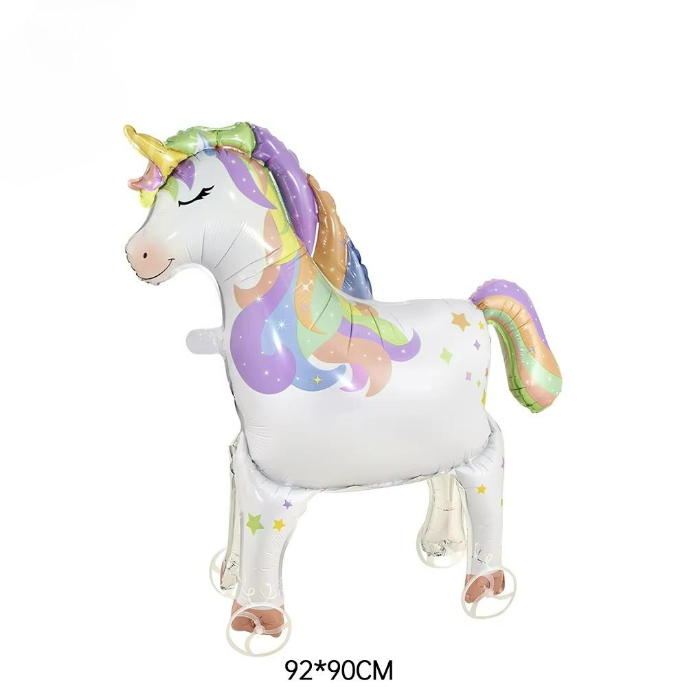 16pcs Cute Walking Animal Foil Balloons with Wheels Walking Wheels Elephants Dinosaurs Lions Rabbits Children's Toy Balloons