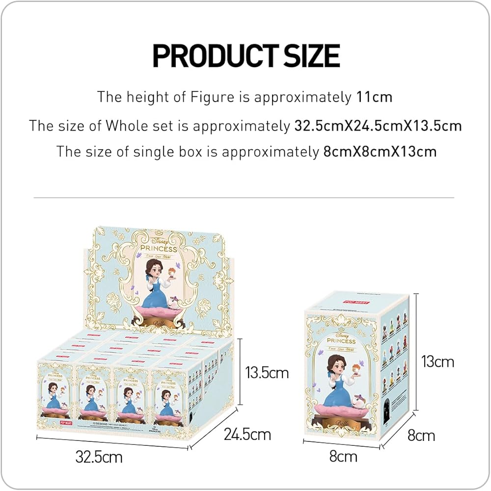 Pop Mart Disney Princess Create Your World Assorted Box 12 Pieces Blind Box Figures Premium PVC Toy