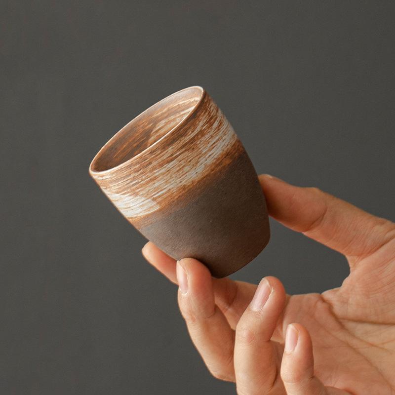 Ceramic Personal Cup Coarse Pottery Tea Cup Retro Teacup Outdoor Camping Cup Creative Teacup