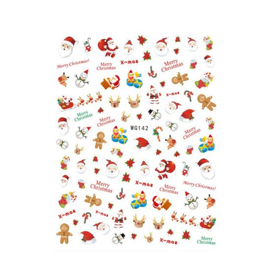 Wykwintne naszywki na paznokcie Wzory świąteczne Różne style Zrób to sam