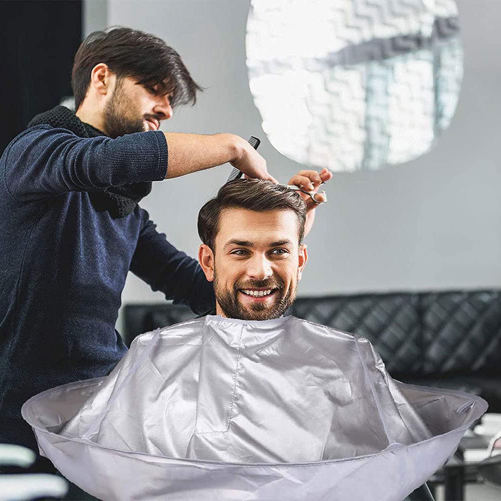 Silver Hairdressing Cape for Adults & Kids - Haircutting & Dyeing Apron