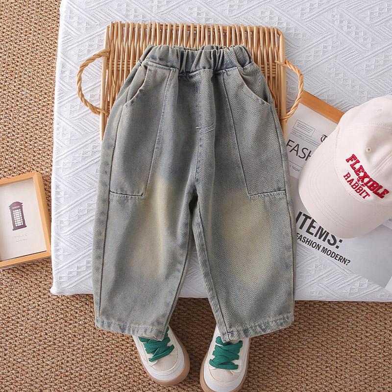 Boys' denim vest three piece set, autumn children's stylish shirt, denim pants, children's handsome set