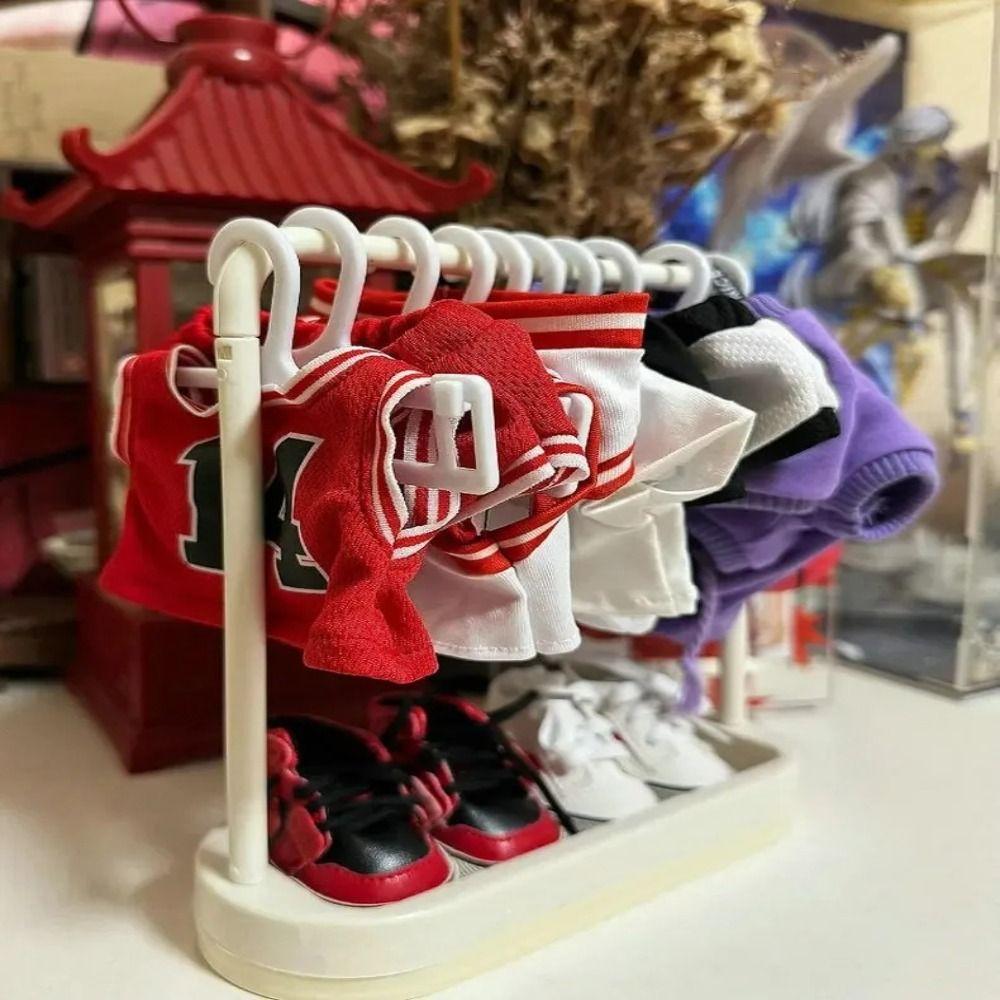 Mini Mini Clothes Hanger 20cm Shoe Display Rack New Doll Clothes Storage Rack for Labubu/BJD Doll
