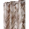 2 Pieces Geometrical Panel Eyelet Polyester Curtains  Brown, Eyelet