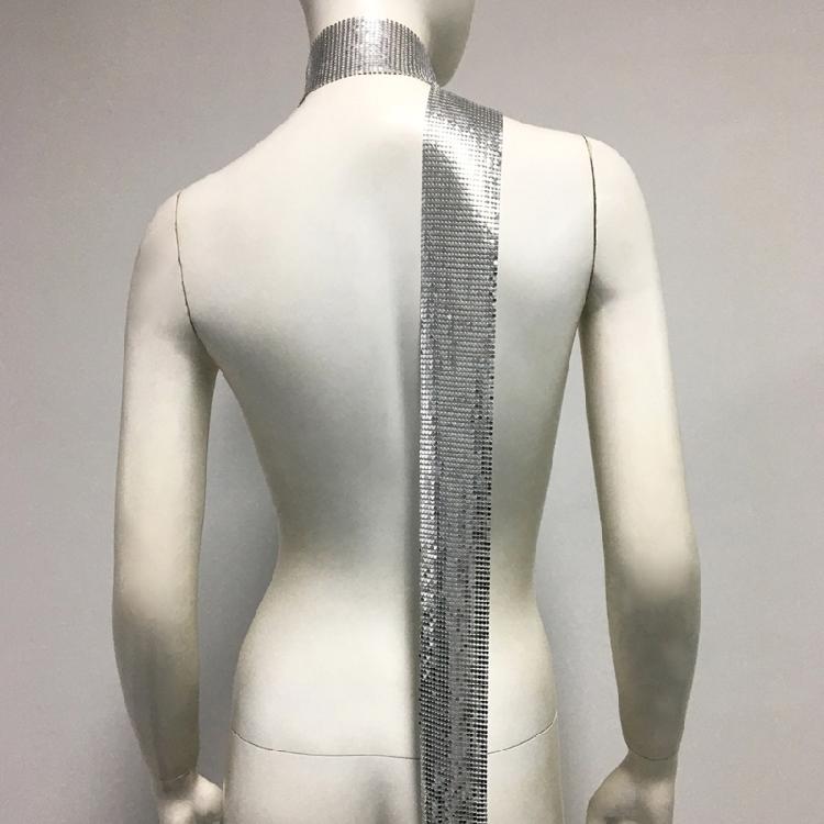 Full Sequins Choker Wide Long Collars Neck Tie Scarf Party Evening Costume