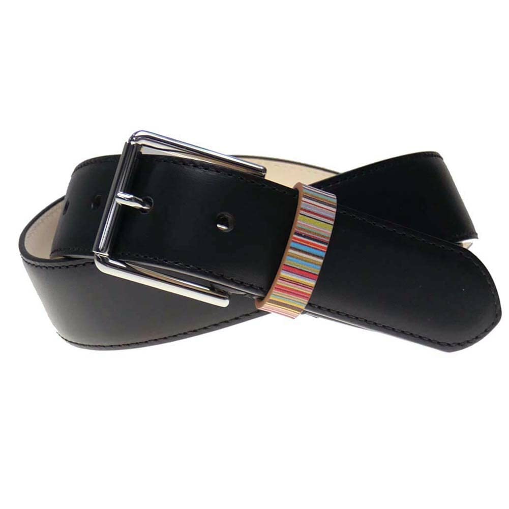 

Paul Smith Black Multicolor Stripe Belt 4950 BMULKE 79 34 Сделано в Испании Мужской [Б/у]