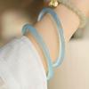 Light Blue Sea Agate Chalcedony Bracelet for Girls, 6mm Beads, Youthful and Elegant Design