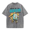 2026 Here For The Beer Retro Cartoon Can Print Unisex T Shirt Vintage Washed Short Sleeve Casual Streetwear Party Tee