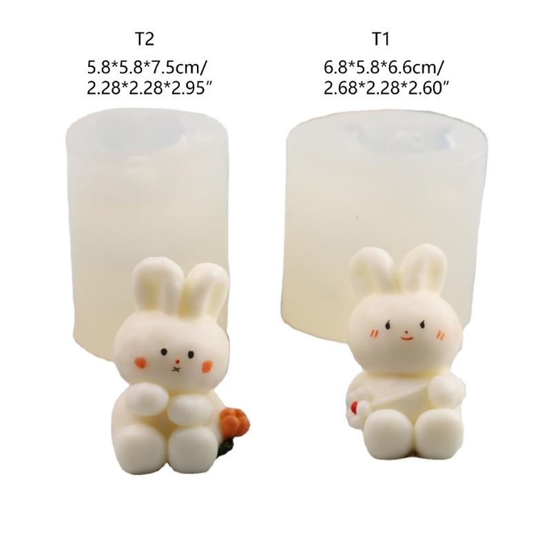 3D Rabbit Silicone Mold Easter Aromatherapy Candle Mould Resin Clay Soap Making DIY Craft Chocolate Cake Decorating Tool