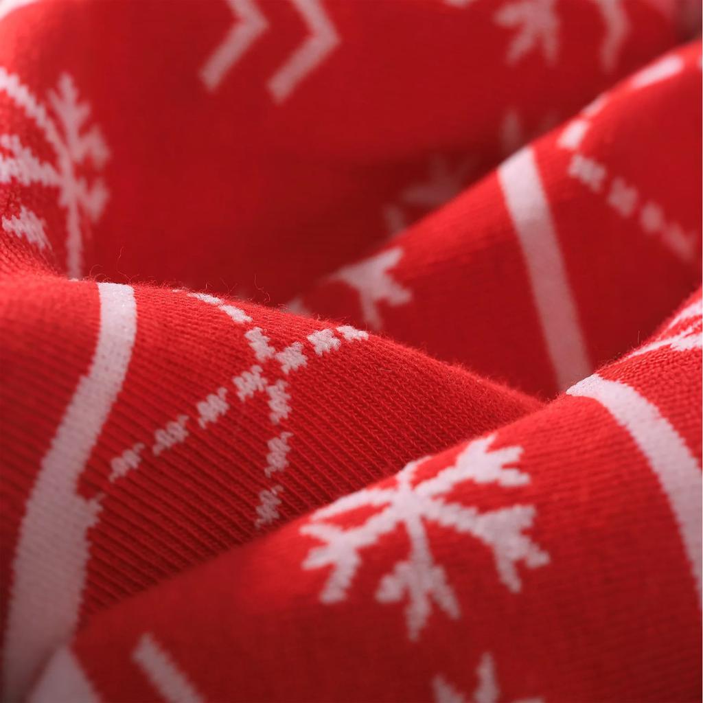 Adult Christmas Christmas Tree Snowflake Wave Pattern Ethnic Style Warm Absorbent Odor-Resistant Mid-Calf Socks