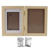 Pet Pawprint Keepsake Kit Wooden Photo Frame with Clay Mold for Pet Lovers and MemorialsWhite Clay