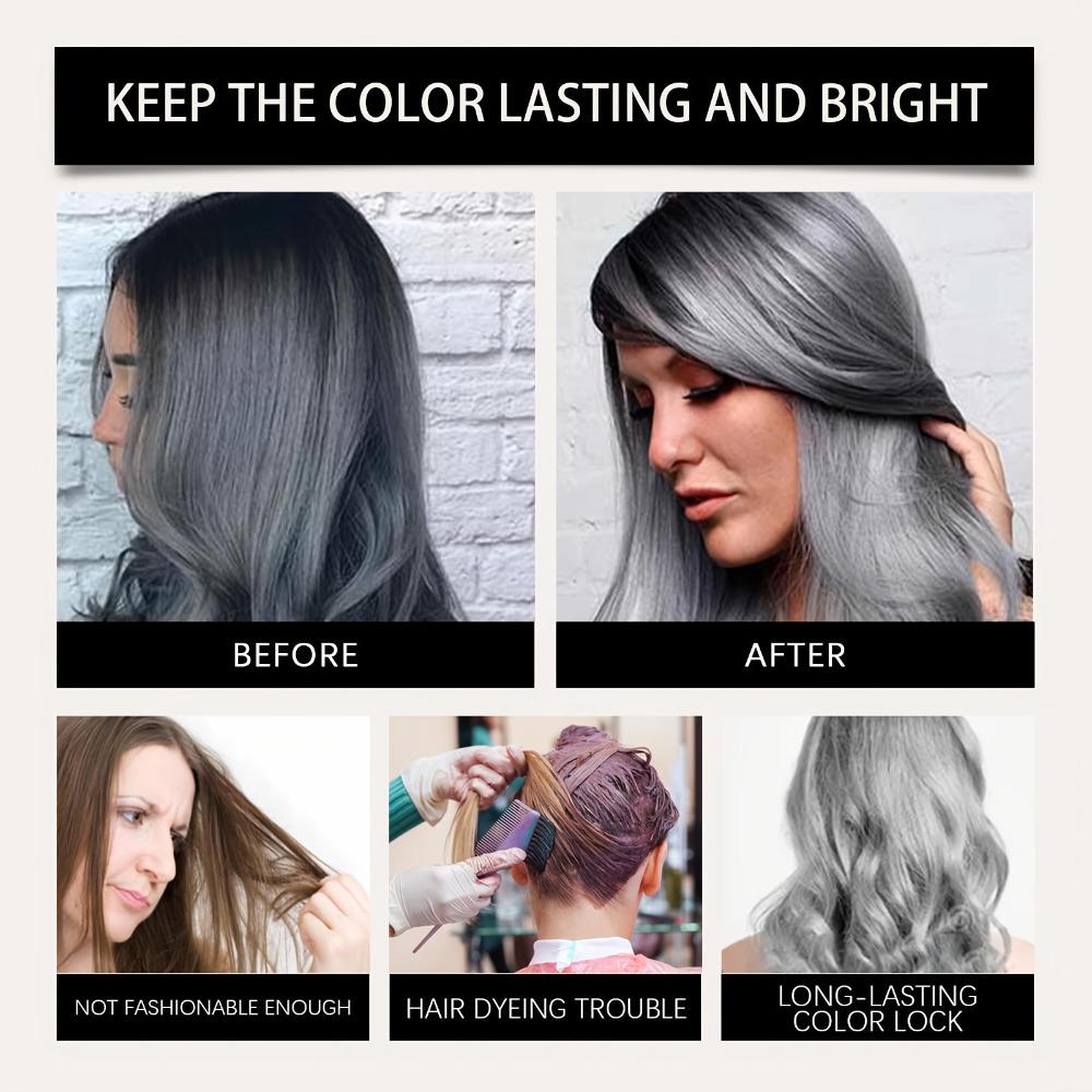 Spray Colorante per Capelli Grigio Argento Permanente Tinta per Capelli Grigio Nonna Unisex Stile Punk alla Moda Fumoso Colorazione Rapida Spray per Capelli 30ml