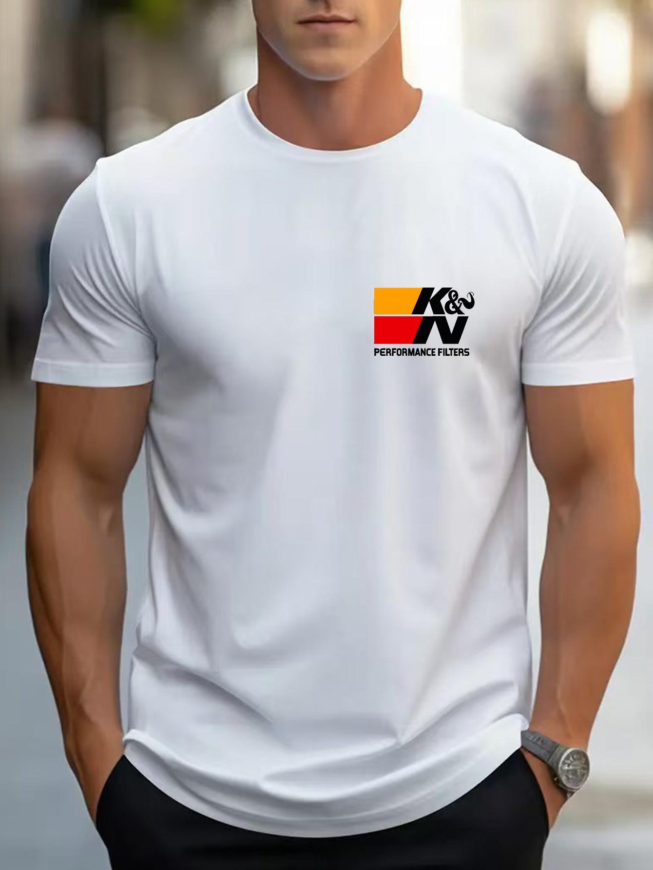 Navy Blue Athletic T-shirt - Breathable Cotton Blend Tee with Stretch Fabric for Gym L
