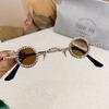Luxury Shine Rhinestone Sunglasses Small Design Decoration Women Shades Retro Round Metal Sun Glasses for Travelling