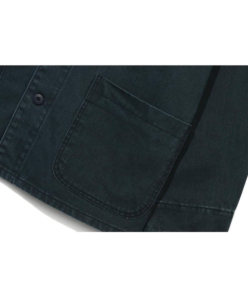 BASEMOMENT Herringbone Washed French Work Jacket Washed Navy