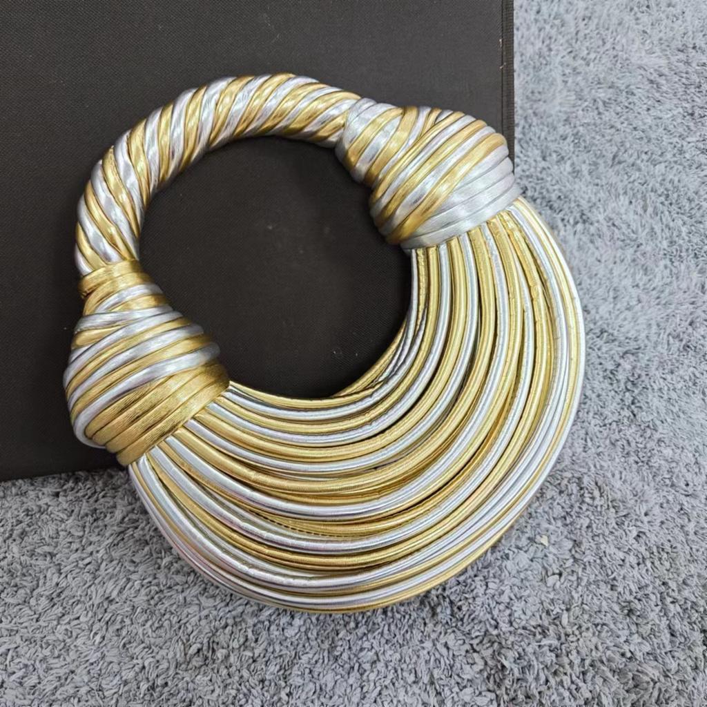 Fashion Handbag Bag Women'S High-End Niche Design Personalized Woven Noodle Bag Messenger Bag Women'S Tide