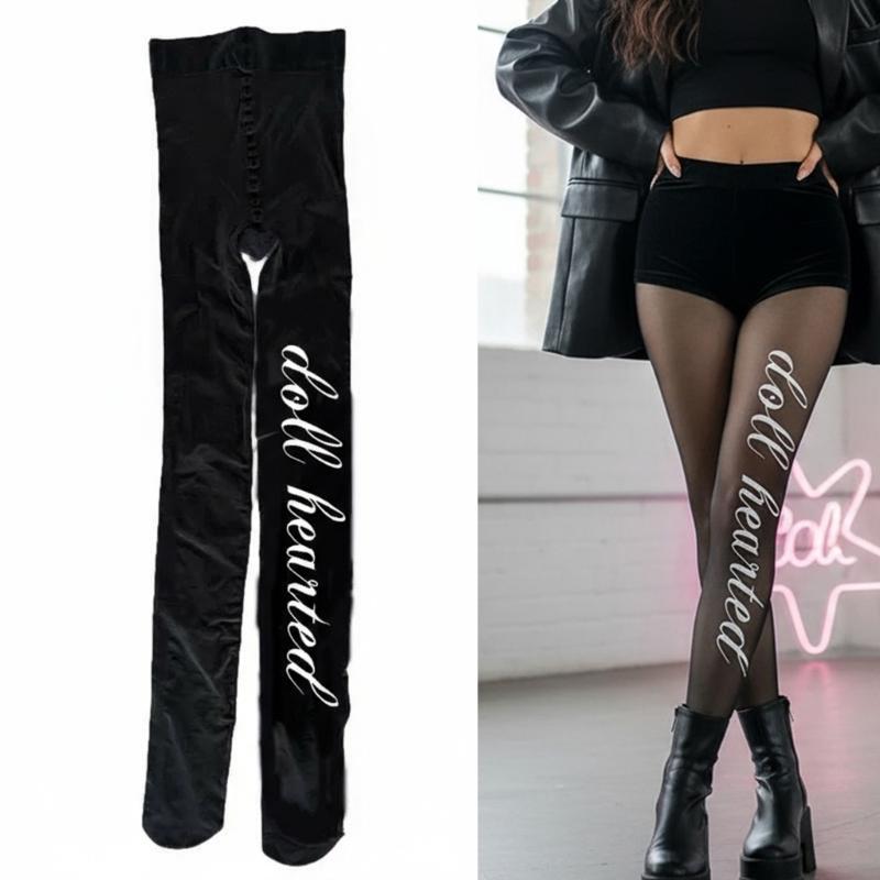 Run Resistant Opaque Footed Tights High Waist Pantyhose Control Top Tights Thigh High Stockings Printed Silk Stockings