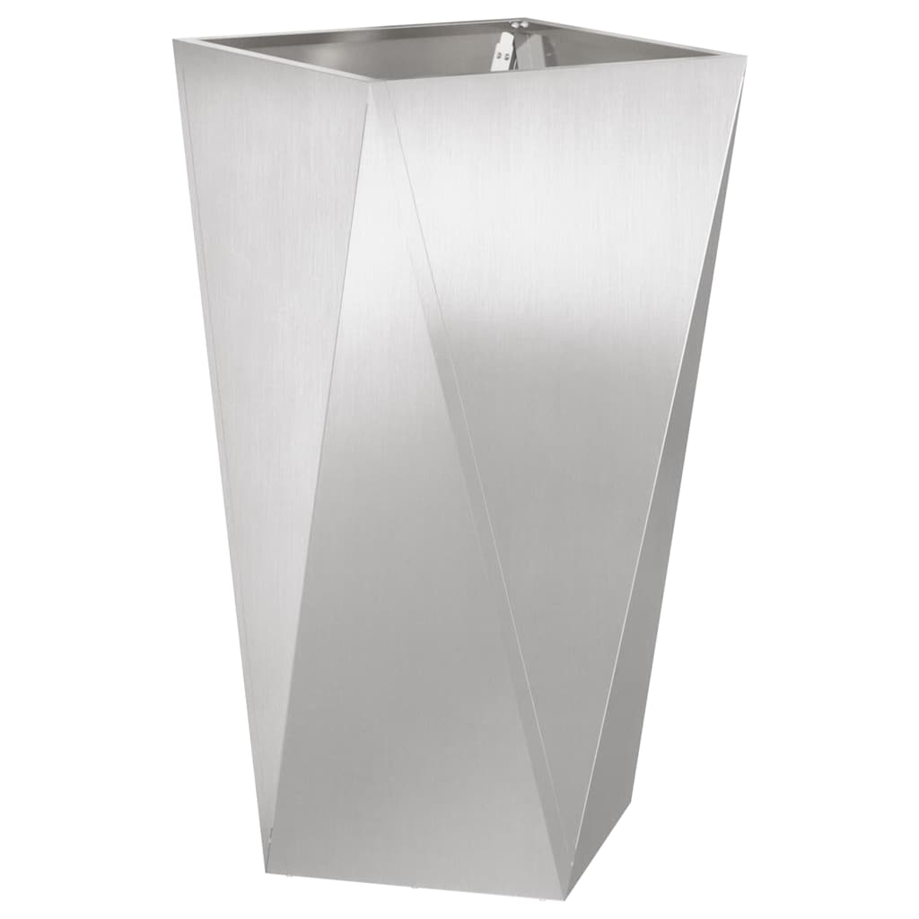 Planter Silver 40 X 40 X 75 Cm Stainless Steel