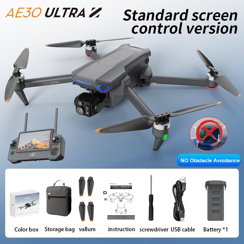 AE30 Ultra GPS Drone 4K Profesional HD Camera 3-Axis Gimbal Brushles Airdrop RC Quadcopter 5.5inch Screen Control Fishing Drones