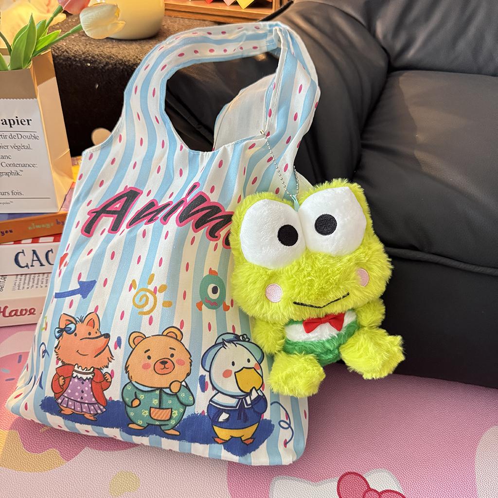 

Очаровательная плюшевая игрушка Sanrio Kero Kero Keroppi, милые набивные лягушки с большими глазами, коллекционная кукла Peluche, декор для дивана, кровати, дома, подарок