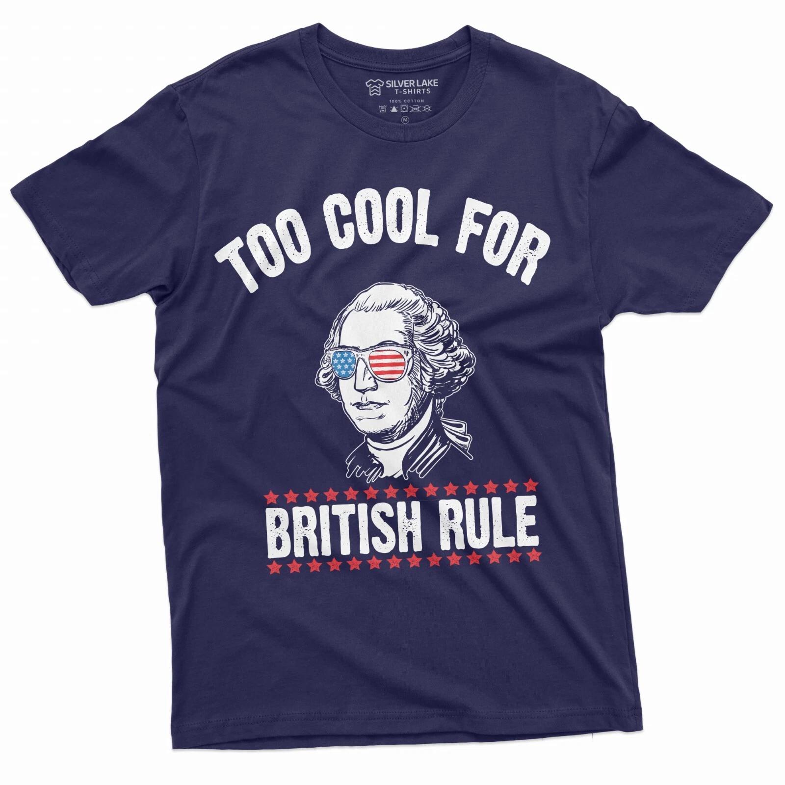 4th of July George Washington Too Cool for British Rules Tee Shirt S
