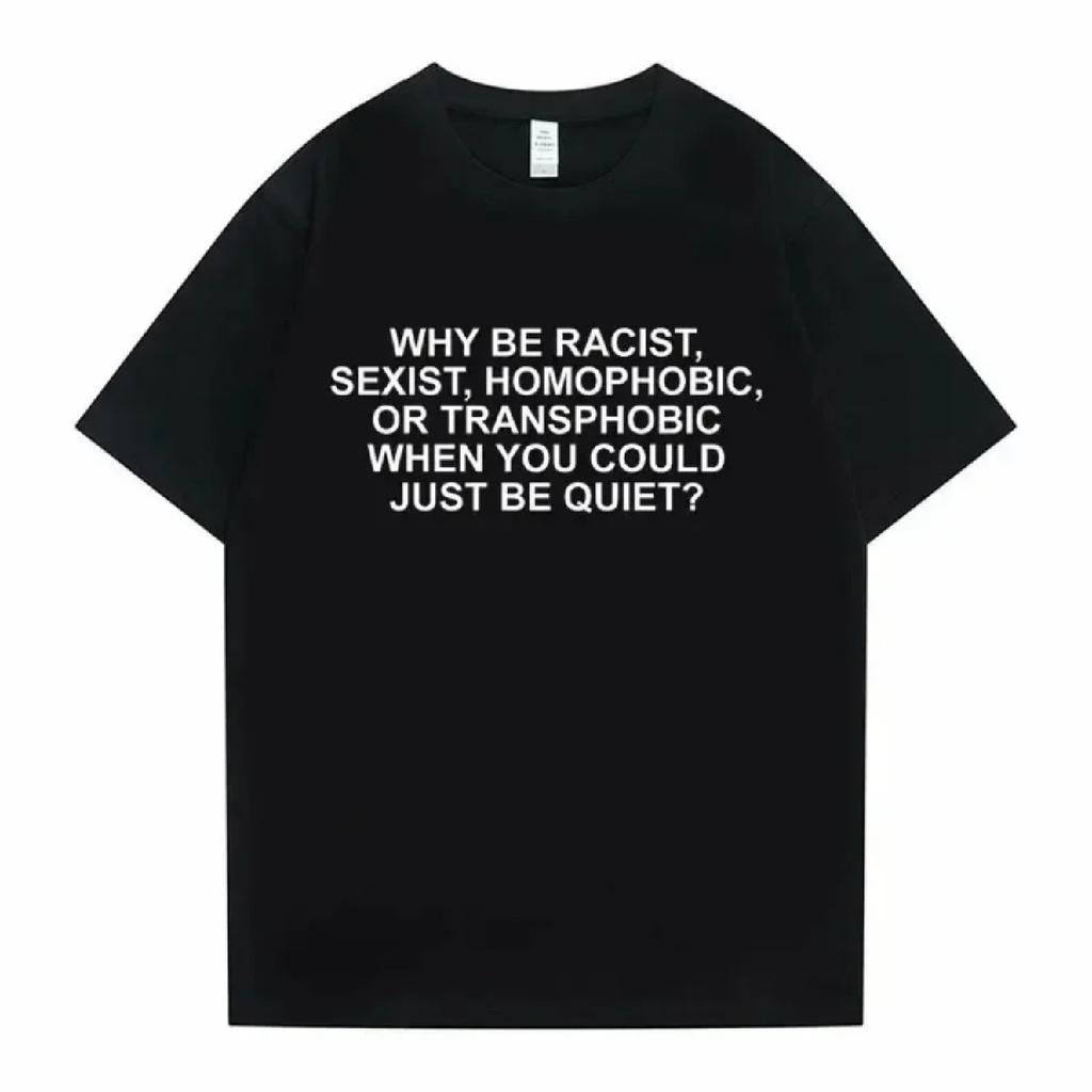 Ocean Hip-Hop T Shirt Women Casual Short Sleeve Why Racist T-shirt Blond Hip Hop Trend Tshirt Aesthetic Clothes
