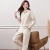 Spring Autumn Fashion Lapel Two Piece Pants Suit Women Casual Sportswear for Square Dance and Daily Leisure Time