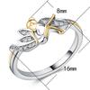 Exquisite Fantasy Flower Fairy Elf Cubic White Gold Plating Two-toned Wedding Ring Jewelry For Women