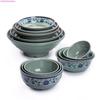 Kitchenware, Melamine Tableware,Rice Bowl, Blue Flower Pattern,Soup, Noodle Bowl,salad Bowl Restaurant Plastic Bowl, Not Fragile