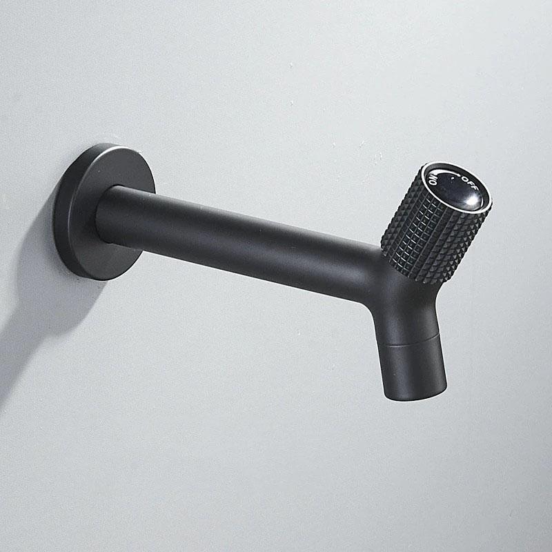 304 Stainless Steel Washing Machine Faucet Lengthened Black/Nickel Single Cooled Faucet Balcony Outdoor Bathroom Mop Pool Tap