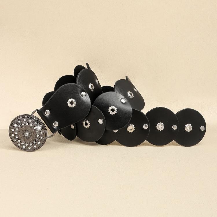 Premium PU Rivets Waist Strap Adjustable 90-110cm For Daily Wear And Special Occasion Ensembles