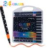 Double-Ended Glitter Marker Pen: Soft-Tip Watercolor Pen for Journaling & Painting, Non-Toxic & Washable, Ideal for Kids