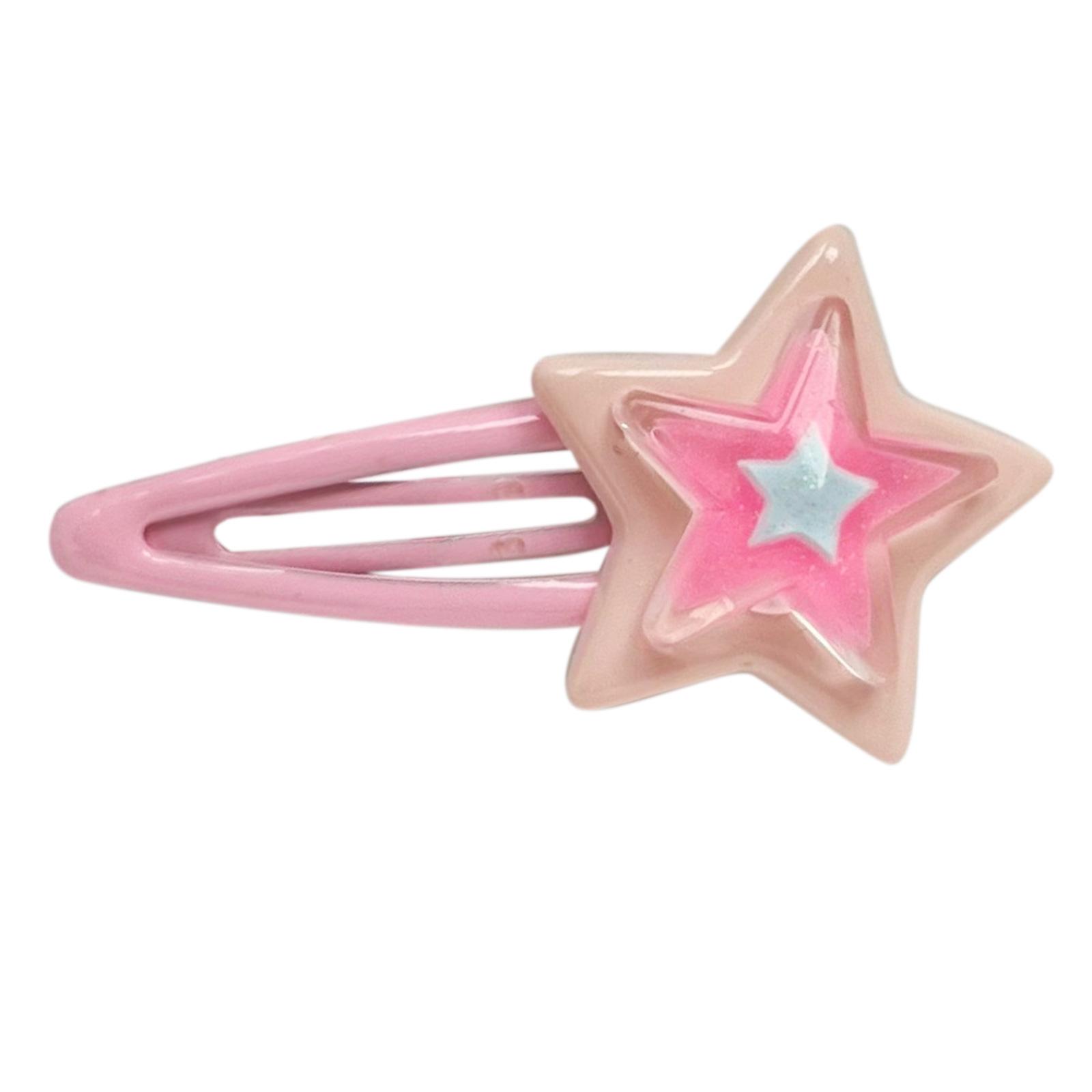 

Girly Snap Clip Hairpin Y2K Girls Headdress Hair Accessories Delicate Star Color Block Mini Jelly Star Hairpin 4