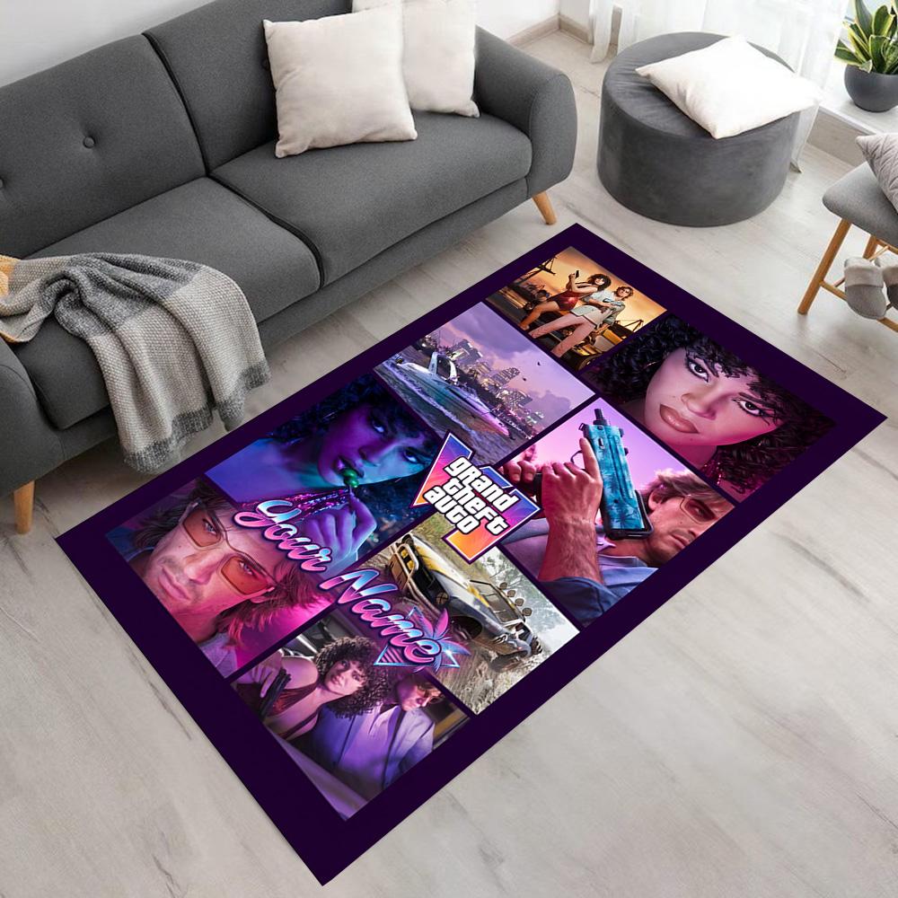 Grand Theft Auto Personalized Text Carpet Design for Balcony Game Room Dining Room Playrooms Antislip Carpet Office home decor