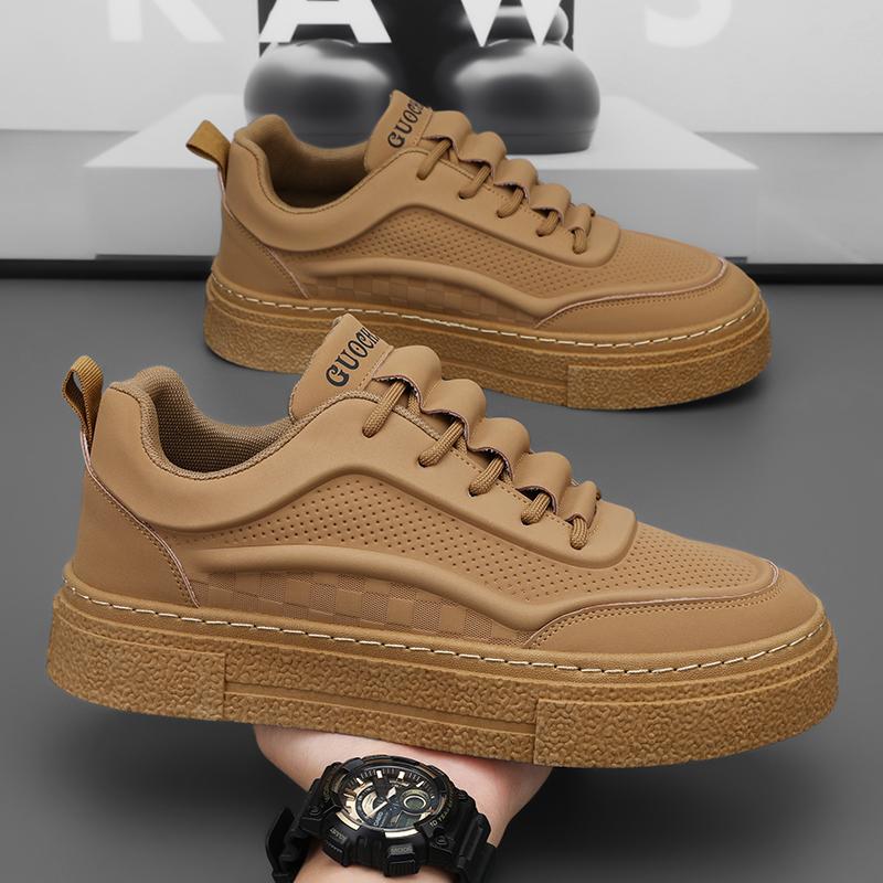 Black autumn kitchen work labor insurance leather shoes platform sports board shoes