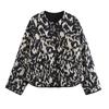 Women Fashion With Pockets Printed Single Breasted Jackets Vintage O-Neck Long Sleeves Female Chic Lady Outfits