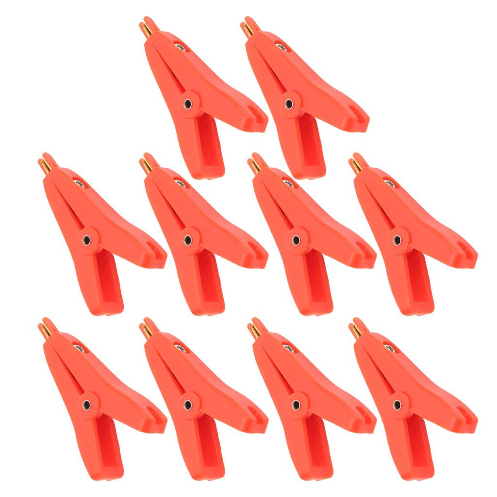 10Pcs Crocodile Clip Positive Negative Test Gold Plated Brass Connector 25mm Opening J.60043