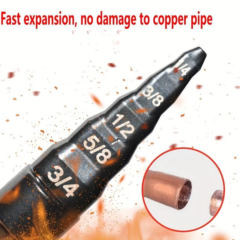5-in-1 Air Conditioner Drill Bit Pipe Expander Tool - Cast Iron Single Item Packaging with Straight Flute and Hex Shank for Efficient Copper Pipe