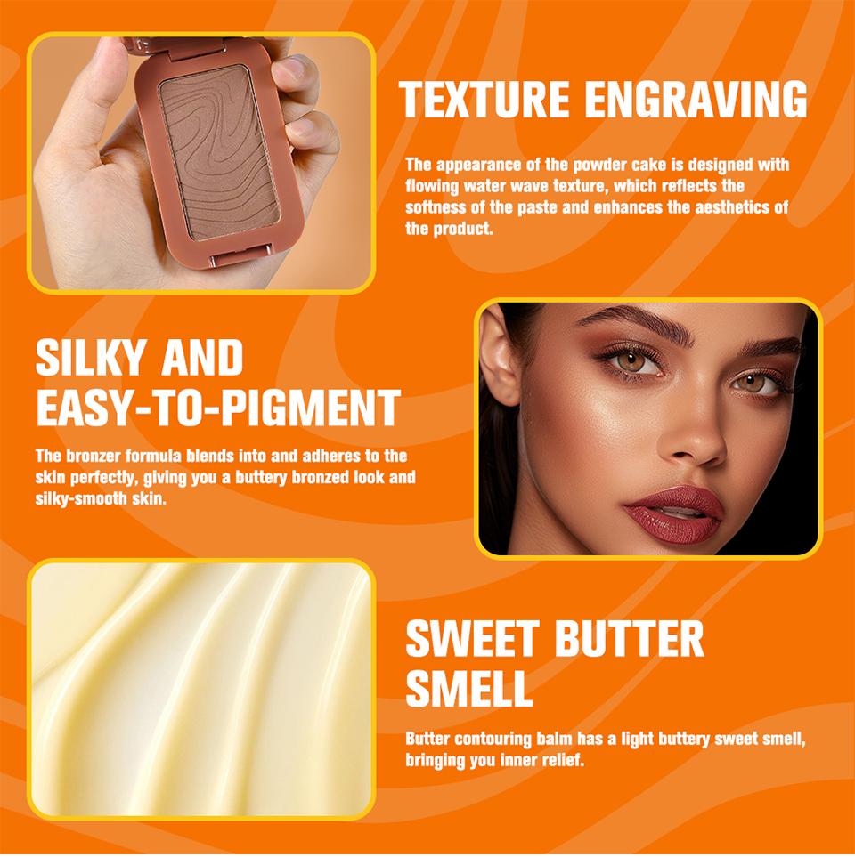Lakerain Butter Bronzer Cream Women Waterproof Genteel Girl Nude Makeup Silky Shimmer Monochrome Blush Korean Face Cosmetics