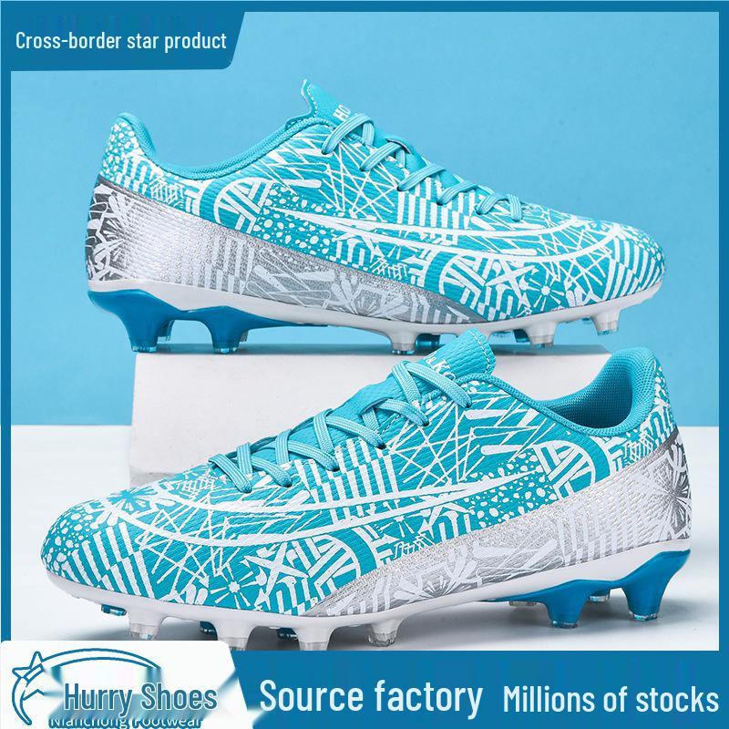 Kids' Long Spike Low-Top Soccer Shoes for Turf - Ideal for Elementary Students