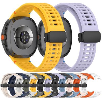 Silicone Watch Strap For Samsung Galaxy Watch 8 40mm/44mm Replacement Magnetic Foldable Buckle Watchband Breathable Bracelet for Galaxy Watch 8Classic