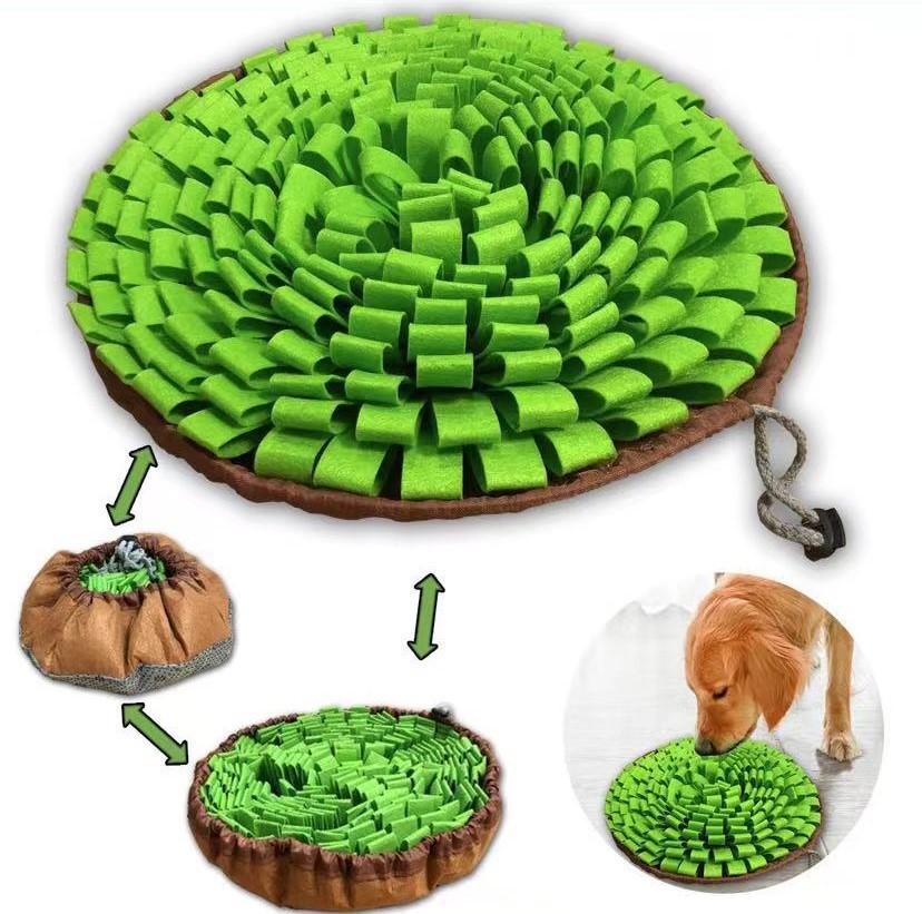 2025 New Model Avocado Dog IQ Puzzle Eco-Friendly Felt Solid Slow Eating Training Bowl Pad
