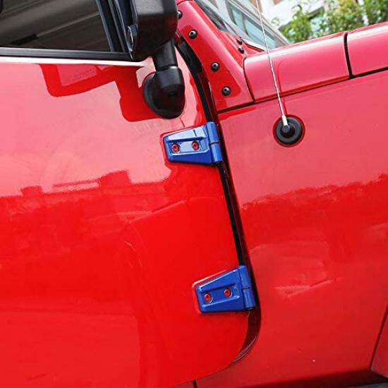 Blue Exterior Door Hinge Cover Trim Bezels Kit For Jeep Wrangler JK JKU 2007-17
