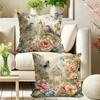 Magpie Flower Pattern Home Decor Pillowcase Bedroom Living Room Sofa Decoration Polyester Cushion Cover With Zipper