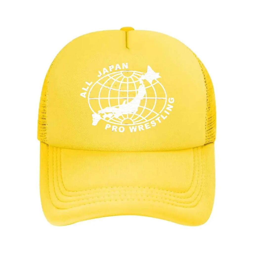 Wrestling  themed Graphic All Japan Pro Wrestling Globe  logo for Sports  cultural Design Mesh Baseball Cap