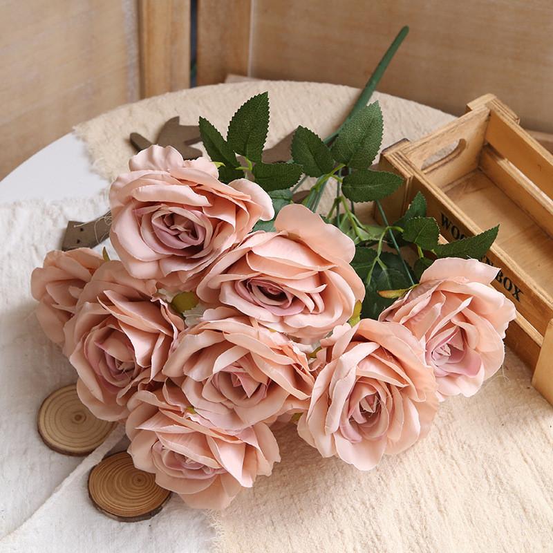 Geprägtes Rosenstrauß Seidenblume Für Hochzeitsdekoration Und Home Styling