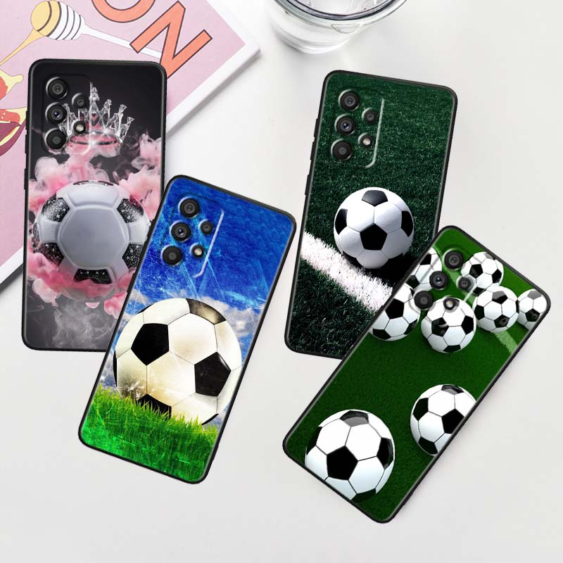 Anime Football Design Phone Case For Samsung A41 A35 A34 A33 A32 A25 A24 A23 A21s A06 A05 A04 A03 Note 10 20 Ultra 5G Black