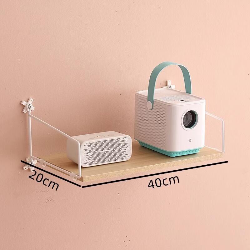 Reinforced No-Drill Wood Projector Wall Mount Shelf