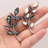 Mother Natural Brooch The Shell Of Pearl Leafshaped Pendant For Jewelry Making Diy Necklace Shirt Accessory