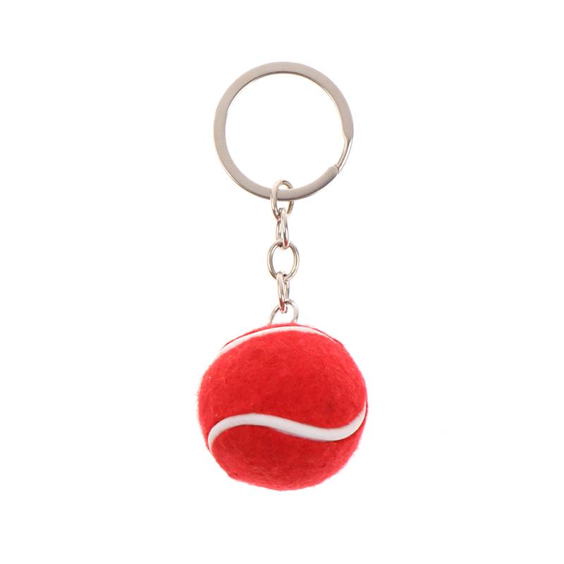 6 Color Key Chain Tennis Ball Metal Keychain Car Key Chain Key Ring sports chain sliver color pendant